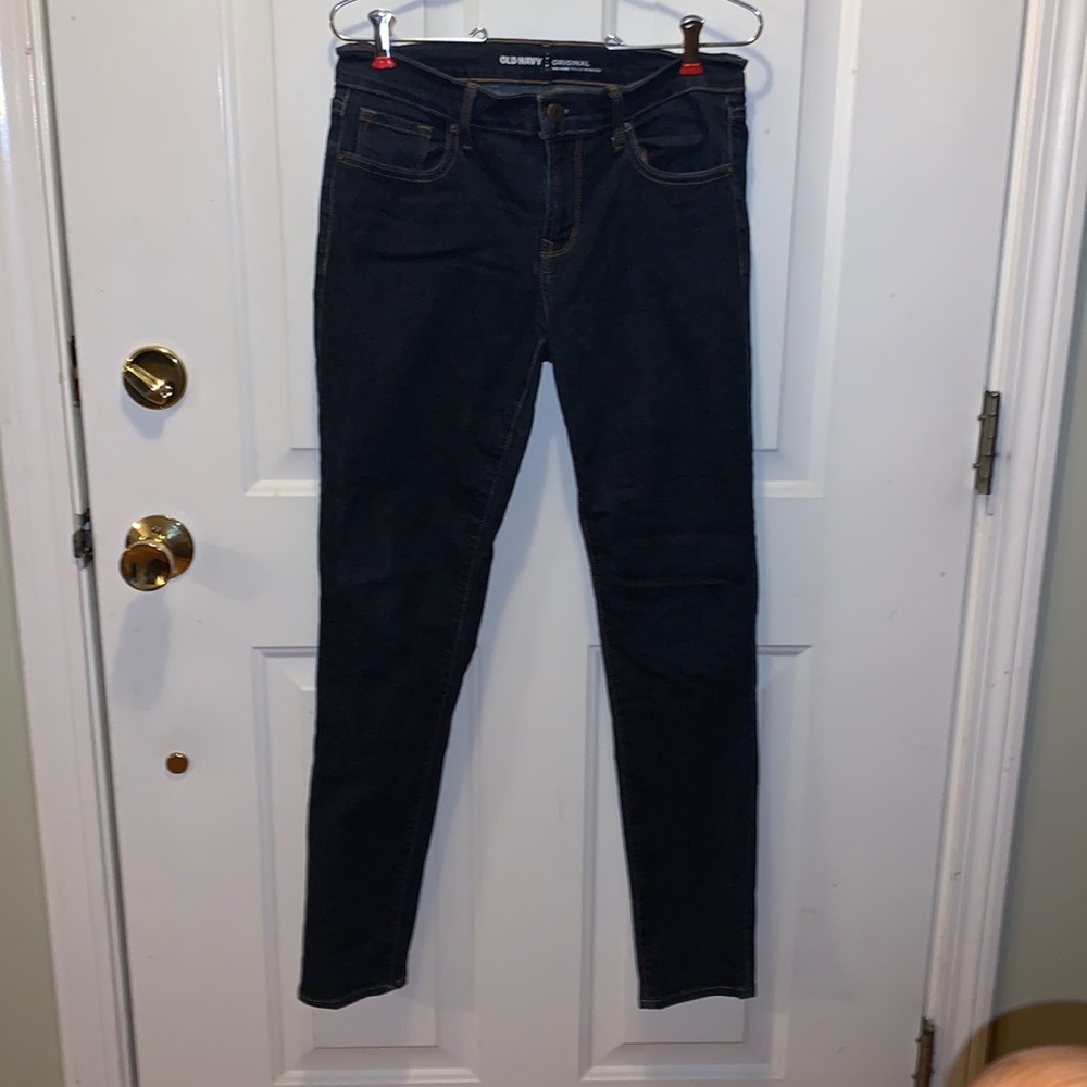 Old Navy dark wash size 4 blue jeans denim mid-rise EUC
